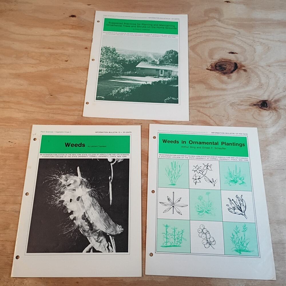 Lot of 3 Cornell University Agriculture Bulletins: Weeds, Trees & Shrubs
